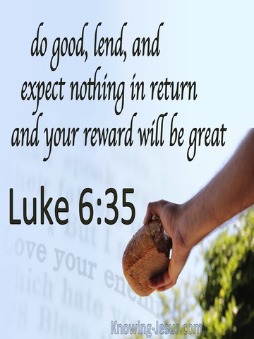 Luke 6:35 Do Good And Lend (blue)